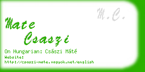 mate csaszi business card