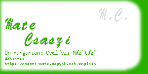 mate csaszi business card